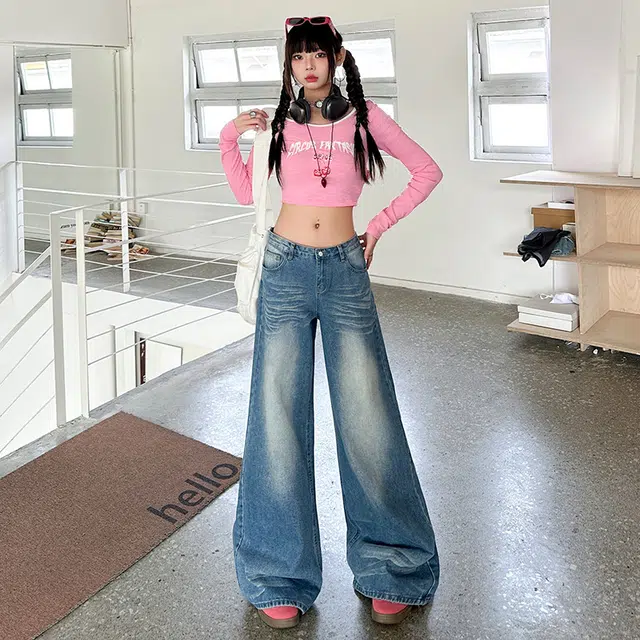 玫丝朵 通勤简约百搭休闲牛仔裤 女款