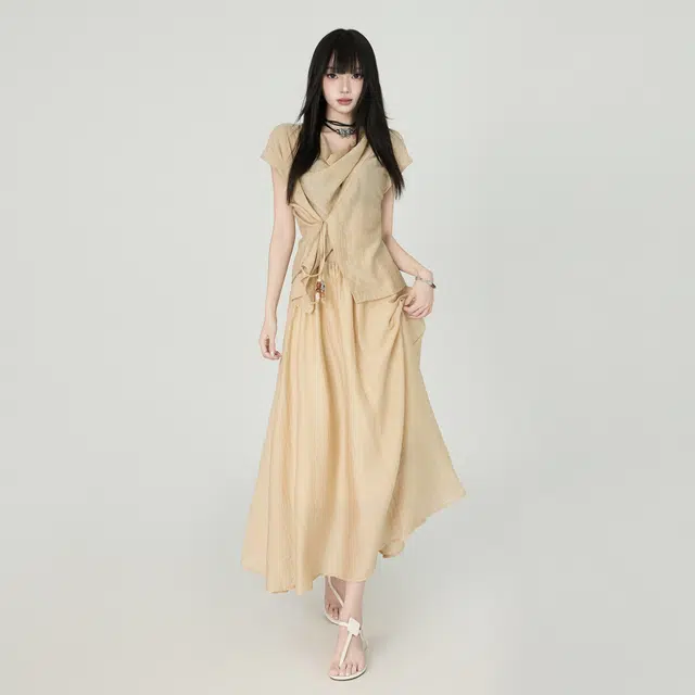 玫丝朵 复古夏季小众时尚减龄简约设计感百搭透气休闲套装 女款
