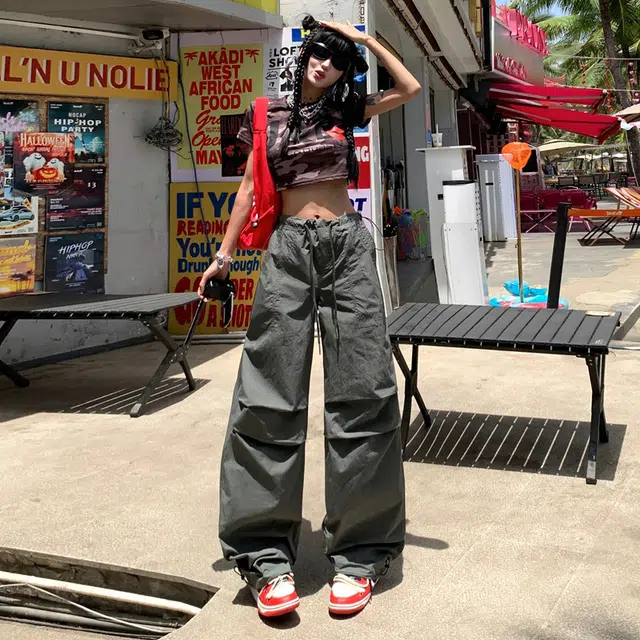 玫丝朵 美式伞兵裤女速干登山裤户外防晒拖地 休闲裤 女款