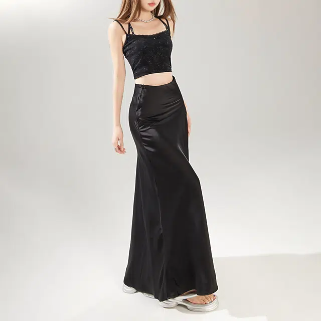 玫丝朵 百搭修身长款纯色舒适休闲长裙 女款