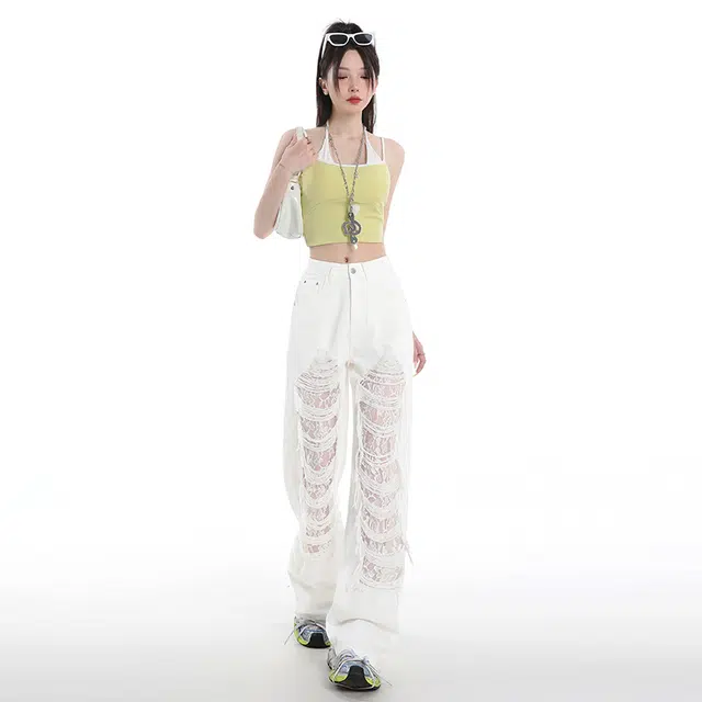 玫丝朵 时尚百搭气质简约清新牛仔裤 女款