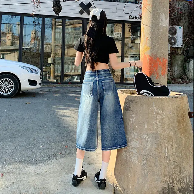 玫丝朵 百搭气质高腰牛仔短裤 女款