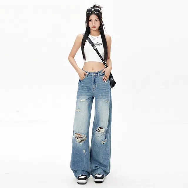 玫丝朵 气质舒适百搭牛仔裤 女款