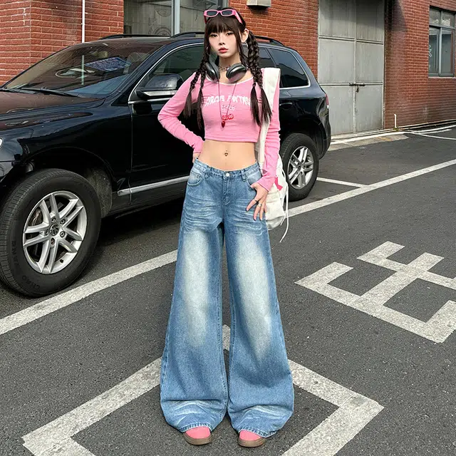 玫丝朵 通勤简约百搭休闲牛仔裤 女款