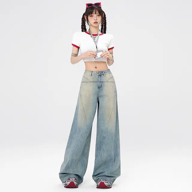 玫丝朵 通勤简约时尚休闲舒适牛仔裤 女款