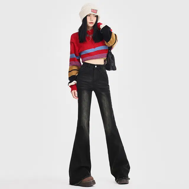 玫丝朵 纯色简约舒适牛仔裤 女款