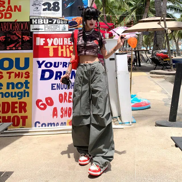 玫丝朵 美式伞兵裤女速干登山裤户外防晒拖地 休闲裤 女款