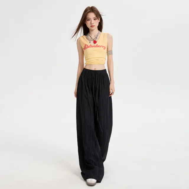 玫丝朵 百搭气质宽松舒适阔腿休闲裤 女款