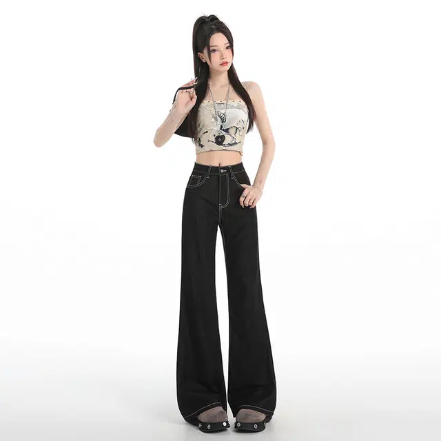 玫丝朵 时尚优雅复古气质百搭牛仔裤 女款