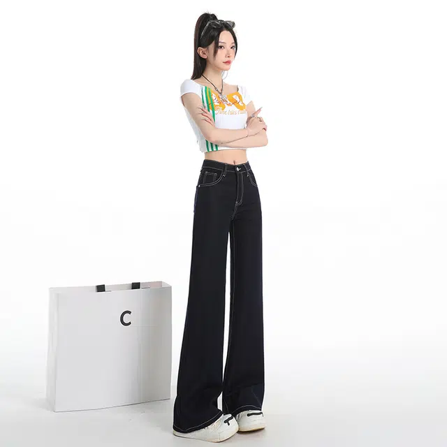 玫丝朵 时尚优雅复古气质百搭牛仔裤 女款