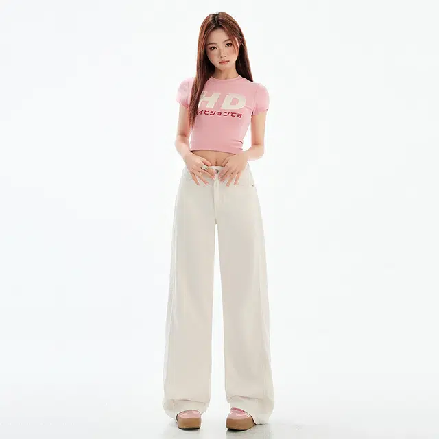 玫丝朵 时尚优雅百搭气质简约牛仔裤 女款