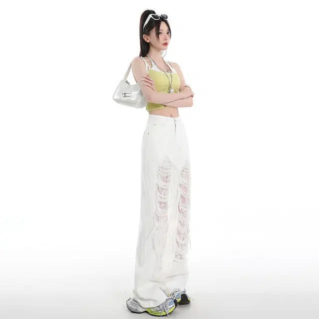 玫丝朵 时尚百搭气质简约清新牛仔裤 女款