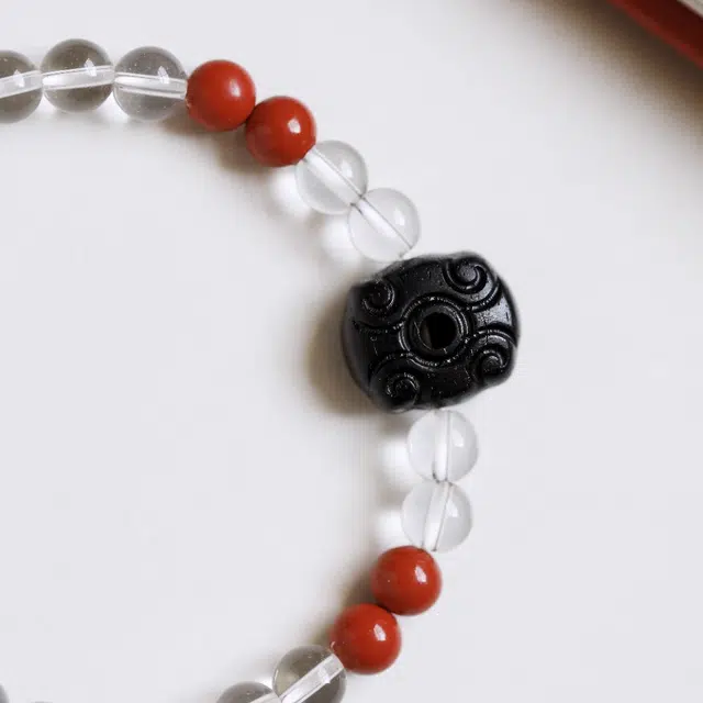 达隆 新中式聚财纳福转运珠 时来运转白阿塞纯净守护静心上岸复古手饰 #好运礼盒装 白水晶 手串 女款