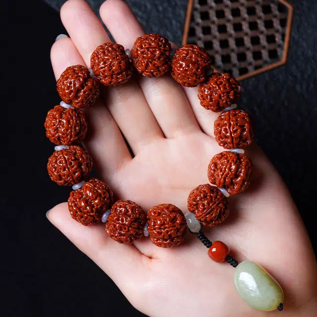 达隆 收藏级玉化蜂窝文玩手持佛珠盘玩串珠诸事顺利时来运转八方来财 #好运 金刚菩提 手串 男女同款情侣款