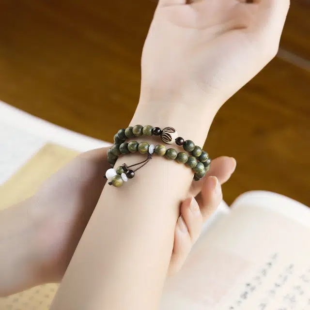 达隆 原创老料佛珠森系檀香 绿檀 手串 男女同款情侣款