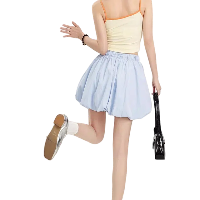 北极绒 舒适百搭纯色休闲短裙 女款 蓝色