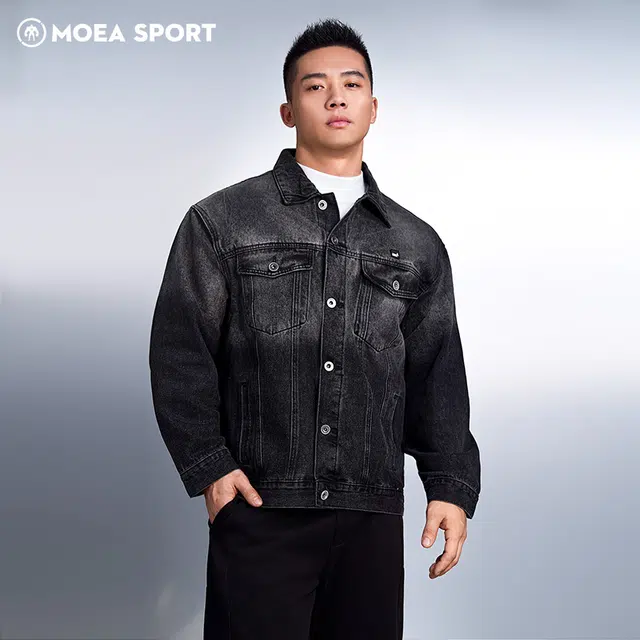 墨立方 合身时尚潮牌渐变舒适百搭长袖牛仔外套 男款