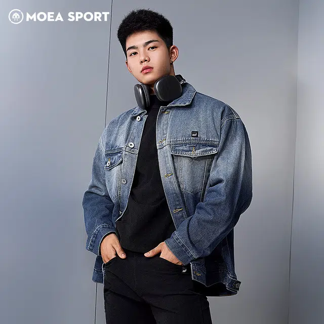 墨立方 合身时尚潮牌渐变舒适百搭长袖牛仔外套 男款