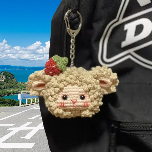 纯兔鼠 草莓古力小羊团子挂件钩针编织材料包钥匙扣 其他手工制作
