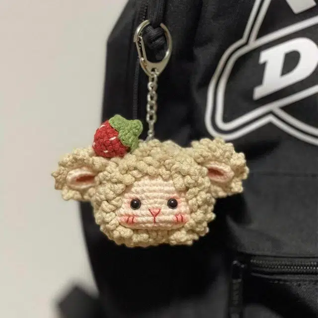 纯兔鼠 草莓古力小羊团子挂件钩针编织材料包钥匙扣 其他手工制作