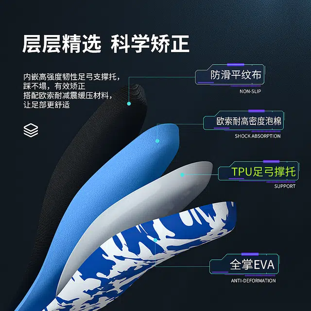 迈高乐 扁平足专用足弓支撑矫形运动鞋矫正 鞋垫 男女同款情侣款