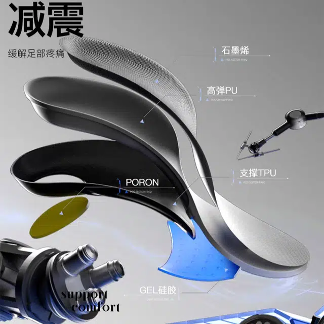 迈高乐 石墨烯矫正鞋垫扁平足足弓支撑横弓塌陷足外翻内八平底足矫形神器 鞋垫 男女同款情侣款