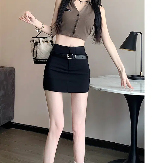 思蓓儿 设计感百搭包臀半身裙休闲短裙 女款