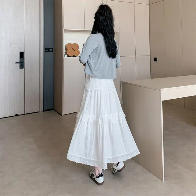 思蓓儿 百搭纯色时尚舒适休闲长裙 女款 白色