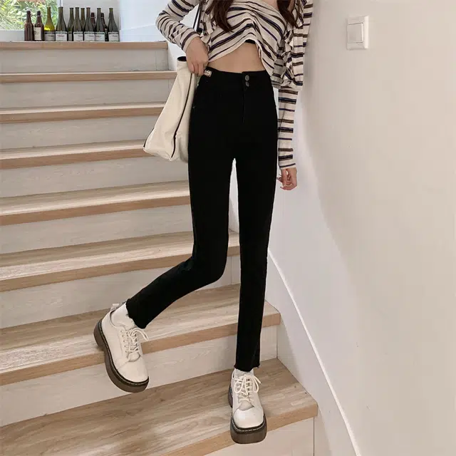 思蓓儿 高腰秋冬款显瘦修身紧身小脚铅笔裤子牛仔裤 女款