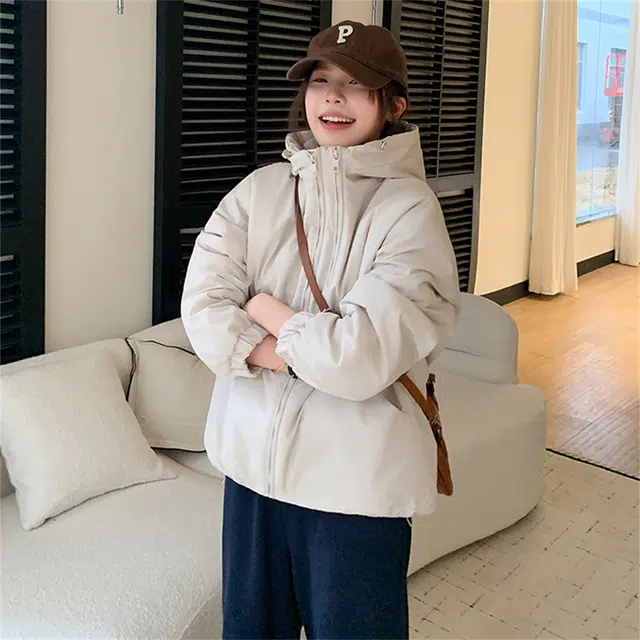 思蓓儿 美式短款外套韩版百搭小个子工装棉服 女款