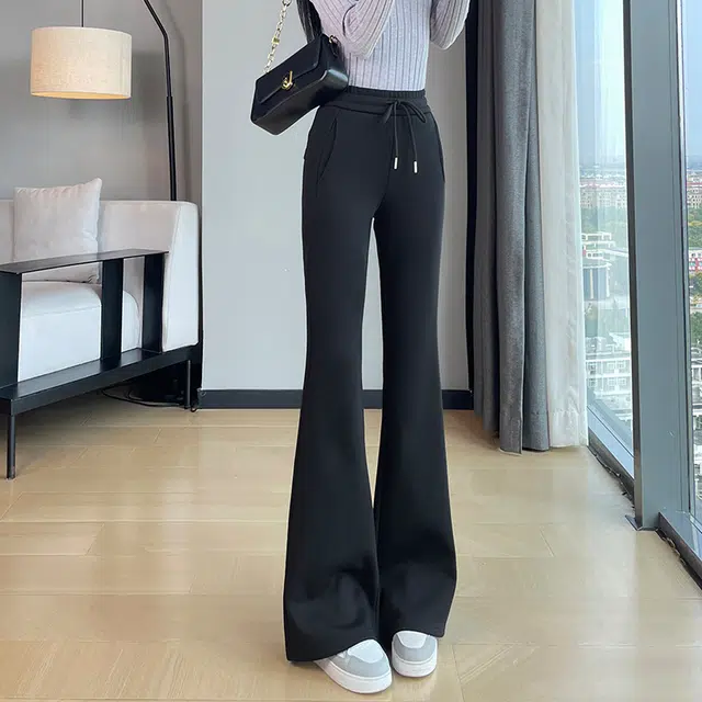 思蓓儿 百搭微喇叭裤高腰裤子卫裤马蹄裤休闲裤 女款