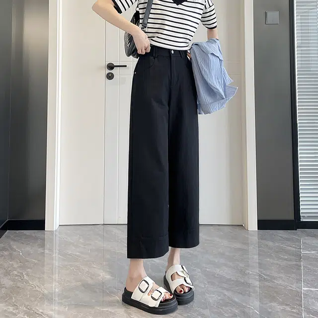 思蓓儿 小个子九分镰刀裤直筒休闲裤 女款