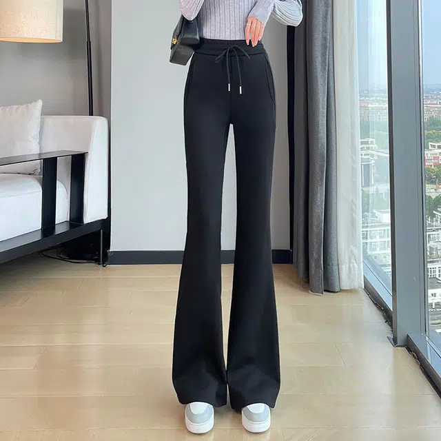 思蓓儿 百搭微喇叭裤高腰裤子卫裤马蹄裤休闲裤 女款