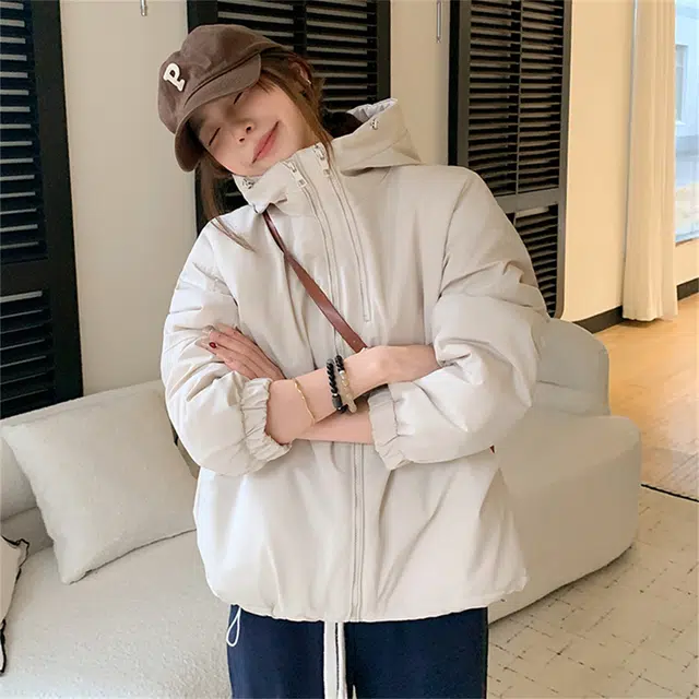 思蓓儿 美式短款外套韩版百搭小个子工装棉服 女款