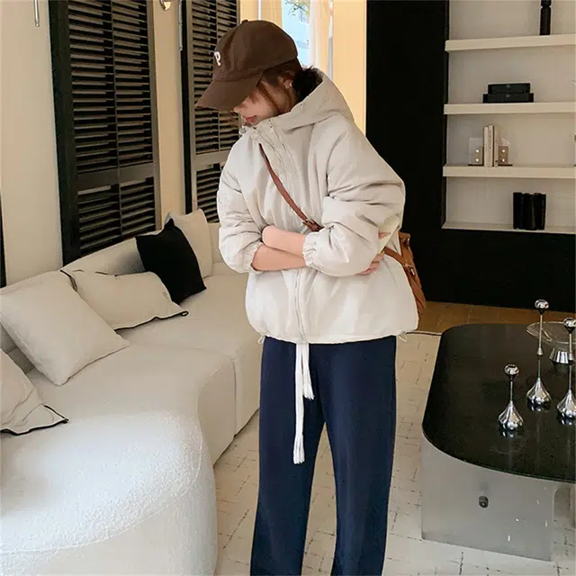 思蓓儿 美式短款外套韩版百搭小个子工装棉服 女款