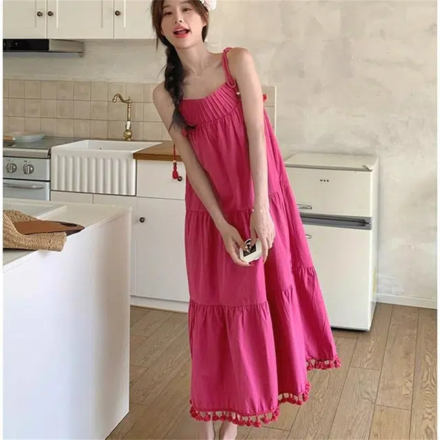 思蓓儿 舒适简约百搭气质吊带连衣裙 女款