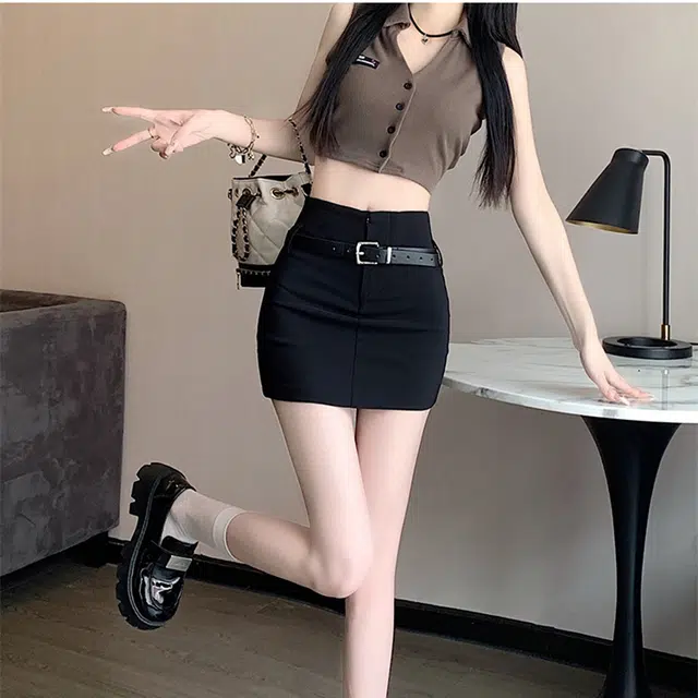 思蓓儿 设计感百搭包臀半身裙休闲短裙 女款