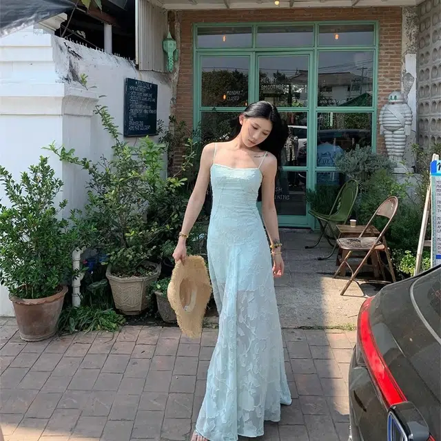思蓓儿 海边度假温柔风碎花优雅气质长裙女吊带连衣裙 女款