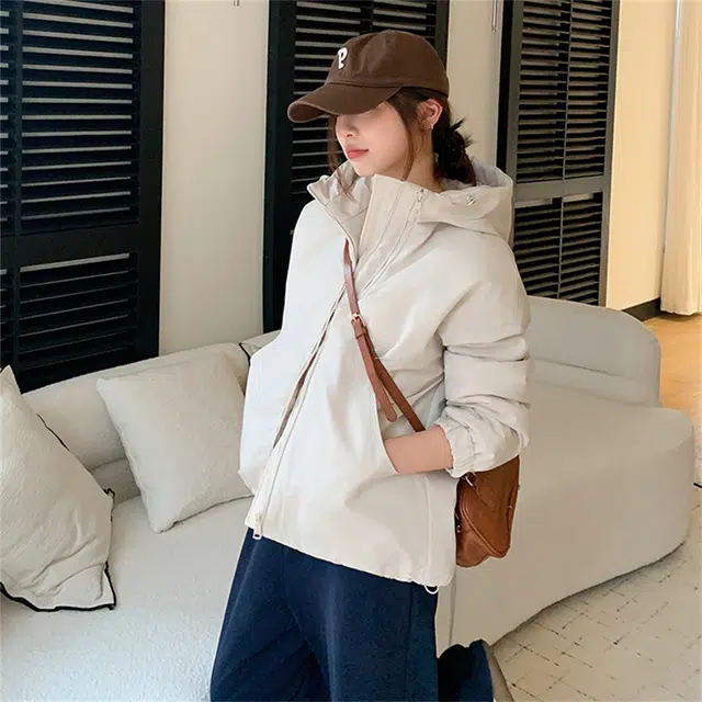 思蓓儿 美式短款外套韩版百搭小个子工装棉服 女款