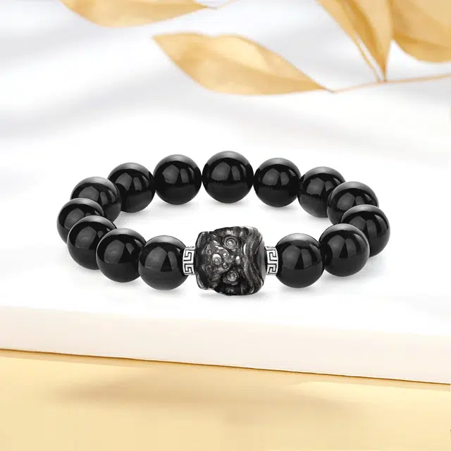 【招财醒狮】 福韵金 六桂福珠宝 祥云狮子新中式国潮复古八方来财平安吉祥水逆退散上岸转运旺事业#好运 黑曜石 手串 男女同款情侣款