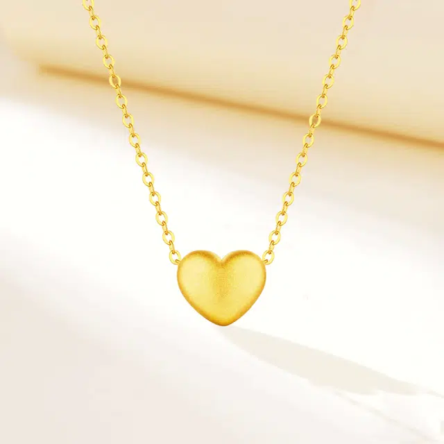 【含金量99.9% 怦然心动】 福韵金 爱心轻奢甜美温柔可爱少女风小清新小众高级简约百搭甜蜜约会表白锁骨链 合金 项链 女款