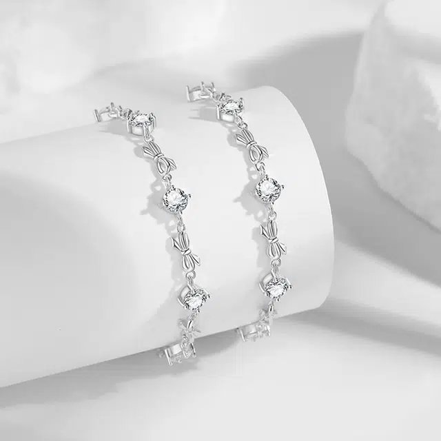 【999足银纯银 恋人之心】 福韵金 六桂福 爱心蝴蝶结轻奢浪漫小众设计在逃公主高级甜美温柔精致气质百搭日常通勤百搭#好运 银 手链 女款