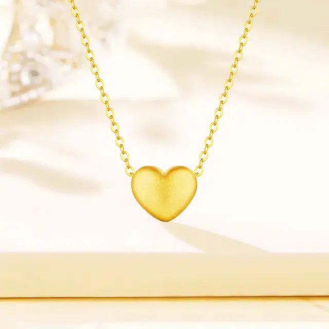 【含金量99.9% 怦然心动】 福韵金 爱心轻奢甜美温柔可爱少女风小清新小众高级简约百搭甜蜜约会表白锁骨链 合金 项链 女款
