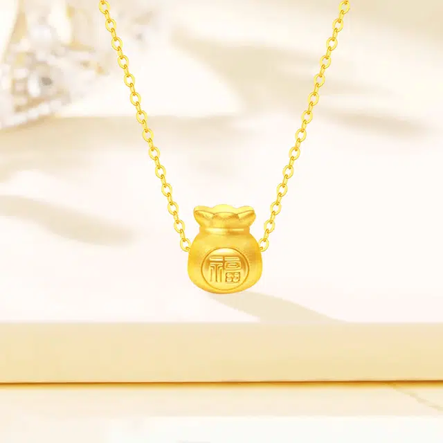【含金量99.9% 袋袋有钱】 福韵金 钱袋福袋钱多多转运新中式国潮招财纳福轻奢浪漫优雅温柔气质简约日常通勤 合金 项链 女款