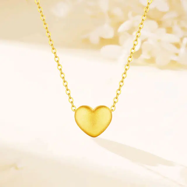【含金量99.9% 怦然心动】 福韵金 爱心轻奢甜美温柔可爱少女风小清新小众高级简约百搭甜蜜约会表白锁骨链 合金 项链 女款
