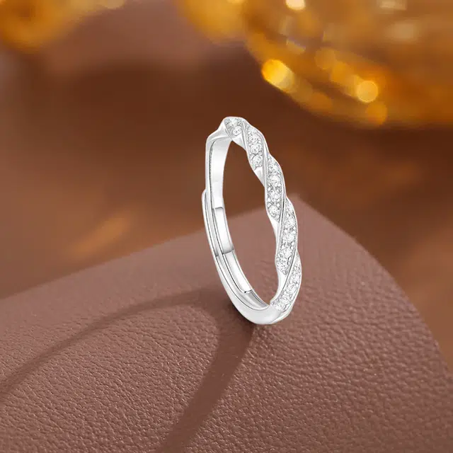 【999足银纯银 莫比乌斯/浪漫卡片】 福韵金 六桂福珠宝 恋爱告白钟爱久久轻奢闪耀甜蜜饰爱轻奢高级百搭对戒 银 戒指 男女同款情侣款