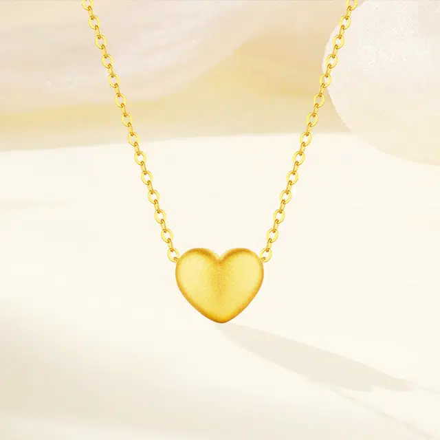 【含金量99.9% 怦然心动】 福韵金 爱心轻奢甜美温柔可爱少女风小清新小众高级简约百搭甜蜜约会表白锁骨链 合金 项链 女款
