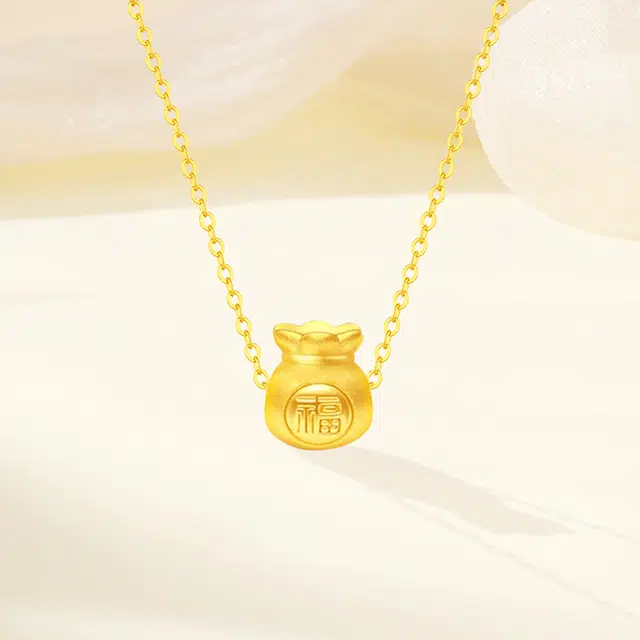 【含金量99.9% 袋袋有钱】 福韵金 钱袋福袋钱多多转运新中式国潮招财纳福轻奢浪漫优雅温柔气质简约日常通勤 合金 项链 女款
