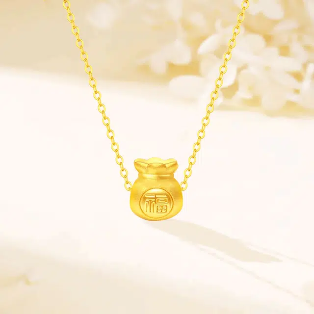 【含金量99.9% 袋袋有钱】 福韵金 钱袋福袋钱多多转运新中式国潮招财纳福轻奢浪漫优雅温柔气质简约日常通勤 合金 项链 女款