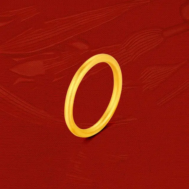 六桂福 福韵金 纯金古法光圈三生三世经典国风高级感转运叠戴足金 黄金 按克计价 戒指 男女同款情侣款